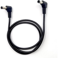DC Power 5.5 x 2.1mm / 2.5mm Male to 5.5 2.1/2.5mm Male Plug Cable Right Angled 90 Degree 24AWG 60cm