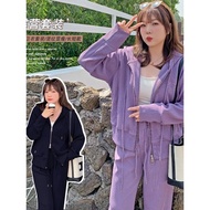 大碼女裝上衣新款韩版 大碼女裝上衣 大碼 套裝 女 2024 新款 Plus Size Women's 2024 Fashionable Sportswear Set - Sweatshirt & P