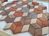 木細工DIY手工材料包 #兒童木工手工diy製作# 拼花日系杯墊#