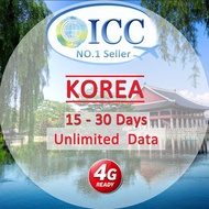 ◆ ICC◆【Korea Sim Card 15-60 Days】Unlimited data (ICC◆Daily 5/10/20)❤ Plug And Use