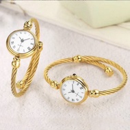 Relo Luxury Fashion Gold Bangle Bracelet Women Watches Stainless Steel Retro Ladies Quartz Wristwatches Ulzzang Brand Small Clock