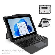 Transparent Rugged Back Cover Case For Microsoft Surface Go4 Go3 Go2 With Kickstand Holder Adjustable Hand Stand &amp; Shoulder Strap Compatible with Type Cover Keyboard