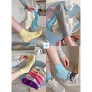 Summer Colorful Mesh Breathable Pure Cotton Thin Dopamine Sports Socks Women