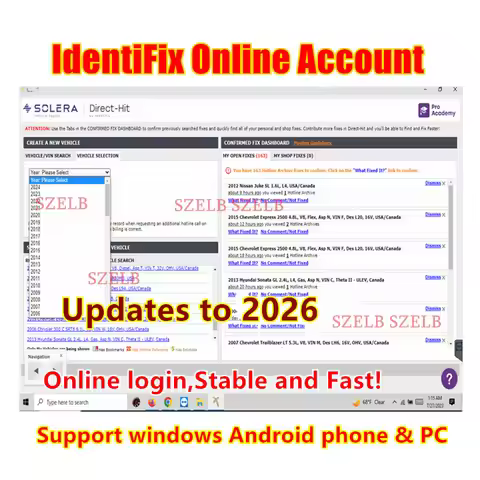 2026 Identifix Online Login Account Car Repair Data Online Update Support windows & Android System P