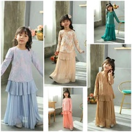 Baju raya budak kurung moden pleated kebaya 2021