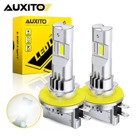 2Pcs AUXITO H11B H8B LED Headlight Bulb Low Beam High Beam DRL For Kia Hyundai Ford Fiesta 6500K Whi
