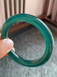 冰種 天然翡翠 緬甸 A玉 玉鐲 • 冰種老藍水翡翠圓鐲