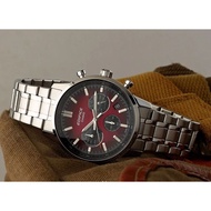 Casio Edifice EFR-575D-4A Red Analog Chronograph Stainless Steel Men's Watch
