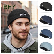 bhy Unisex Cowboy Beanies Hat Letter Docker Hat Brimless Cap Sailor Hat Docker Skull Cap Streetwear 