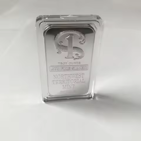 5 Pcs Non Magnetic Northwest Mint Coin Craft Brass Core 1 OZ Silver Plated Ingot Badge 50 x 28 Mm De