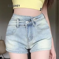 DaDuHey Summer Retro High Waist Straight Pants Hot Girl Slim Fit Leisure Washed-out Do the Old Cowbo