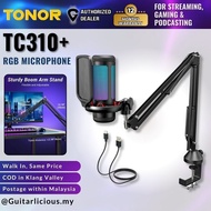 TONOR TC310+ RGB Condenser Mic w/ Boom Arm, Gaming USB Mic, Recording, Computer Desktop Mic - ( TC-3