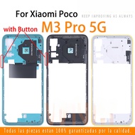 Original Middle Frame Bezel Plate for Xiaomi Poco M3 Pro 5G M2103K19PG M2103K19PI Housing Middle Pla