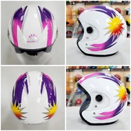 Ready Stock 100% ORI LTD Bintang Helmet Putih Purple Pink 14 Bintang LTD Star White Ungu Stiker LTD 