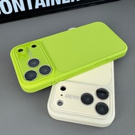 【Large Window I With Ai Button  I Skin-Friendly I Silicone hard case/Grass green】compatible for iPho