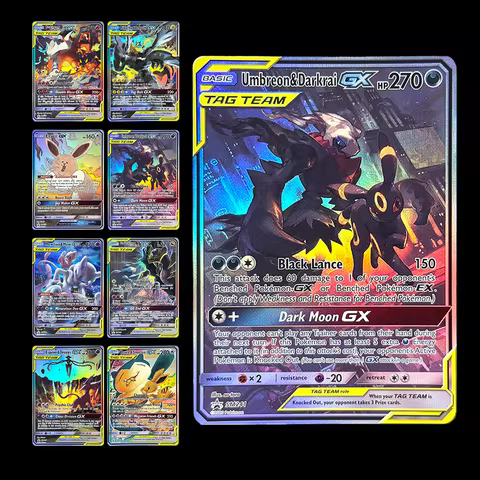 PKM PTCG GX Proxy Foil Cards Sun & Moon Promos Eevee＆Snorlax Garchomp&Giratina Mewtwo&Mew Umbreon&Da