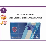 SHIRUDO CHEMAX NITRILE GLOVES S/ M / L / XL 100 PCS SARUNG TANGAN NITRIL