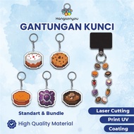 GANTUNGAN Acrylic Foods Keychain 4-6cm Full Color - Acrylic Keychain - Keychain