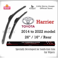 (Kuapo Quality) Toyota Harrier Wiper Blade for 2014 to 2022 model HARIER Car Window Wipers Set (sili