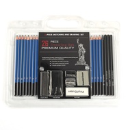 26 Piece Sketch Set Professional Painting Pencil Set Art Stationery Sketch Pencil Set #