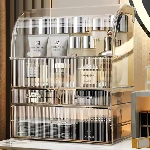 30x17.5x36cm Large Drawer Organizer Makeup Clear Acrylic Box With Perfume Cosmetic Display Capacity 