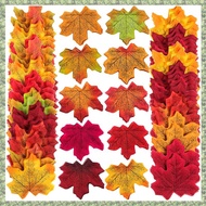 (DXCP) 500Pc Artificial Silk Maple Leaves Autumn Leaves DIY Handmade Scrapbooking Autumn Fall Weddin