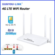 XUNYOU-LINK 4G LTE WiFi Router 2.4G WiFi Modem 300Mbps With SIM Card Slot Mobile WiFi For Home Offic