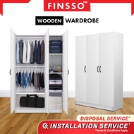FINSSO  Ready Stock 2  3 Door Wooden Wardrobe  Almari Baju Murah  Wardrobe  衣橱 Almari Murah (Customize Available)