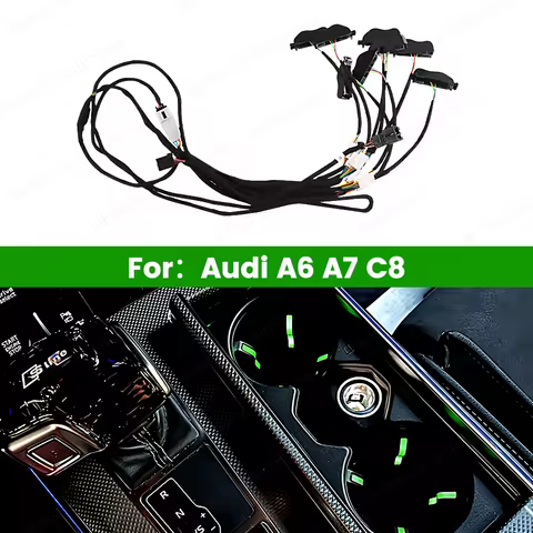 For Audi A6 C8 A7 A8 Q7 Q8 2019-2023 Car Central control water cup light Multi-color LED 32 color De