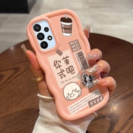 HP Phone Case For Samsung A23 4G A23 5G F23 5G M23 5G Case Coffee Americano Wave Edge Soft Silicone 