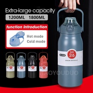 HYD Ready Stock 1800ml Thermos Bottle Portable Double Vacuum Thermos Flask Stainless Steel Water Bot