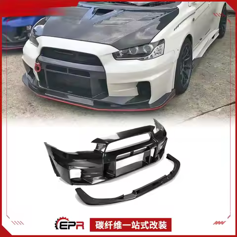For Mitsubishi Lancer Evolution EVO X/Wing God - Varis 3 Style Front Bumper Large Surround & Front L
