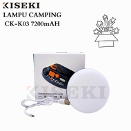 Kiseki Lampu Camping LED CK-K03 7200mAH Kapasitas Baterai 60*0,5W LED Module Dapat Digunakan Sebagai