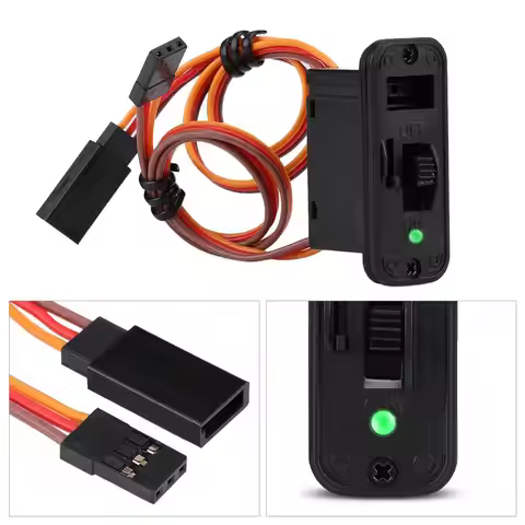 RC Switch Connectors Heavy Duty RC Switch with LED Display JR RC On Off Connectors Accessory for Rec