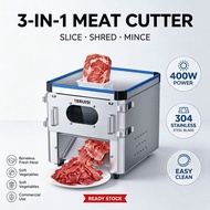 24H shipping-TERUISI 400W 3‑in‑1商用切肉机｜3‑in‑1 Slicer/Shredder/Mincer, 304 Stainless Steel, Quick Clea
