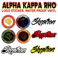 ALPHA KAPPA RHO LOGO STICKER, AKP LOGO, SKEPTRON, WATERPROOF VINYL