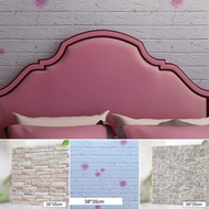 [DELA-MY]_Wall Sticker Office Panel Paper Removable Soft 3D Bedroom Brick Living Room_[Best Quality]