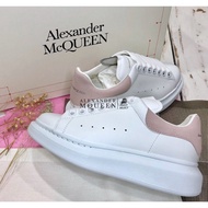 [Fengjia FUZZY] Alexander McQueen MCQ Thick-Soled White Shoes Leather Suede Pink Butt Women's