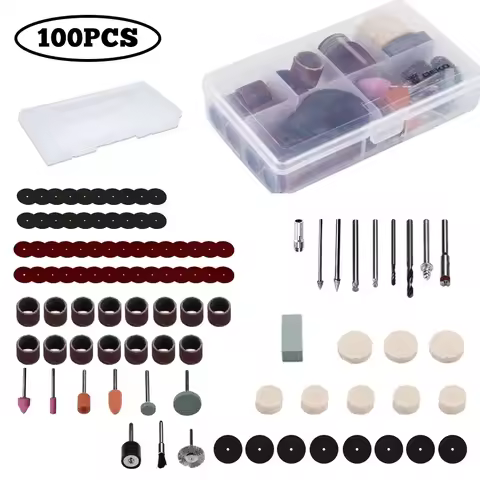 DEKO 65/100pcs Mini Drill Accessories Kit For Engraver Grinder Rotary Tools DIY Mini Drill Kit Grind
