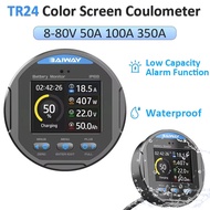 TR24 Waterproof Coulometer DC8-80V 50A 100A 350A Battery Capacity Tester Backlight Low Battery Alarm