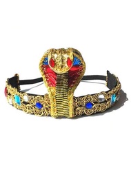 1個埃及女王蛇形頭飾彩色皇冠,用於節慶派對裝飾