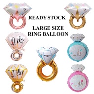 READY STOCK - Diamond Ring foil Balloon Engagement Bride to be Wedding Ring Diamond Ring bachelorett