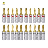 Nakamichi 20Piece Banana Plugs 4mm HiFi Banana Connector with Screw Lock for Audio Jack Speaker Plugs