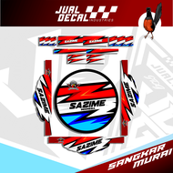 Decal Stiker Tebok Murai Batu SAZIME Sangkar Burung SF diameter 60 50 55 57 cm nomor 1 2 3 4
