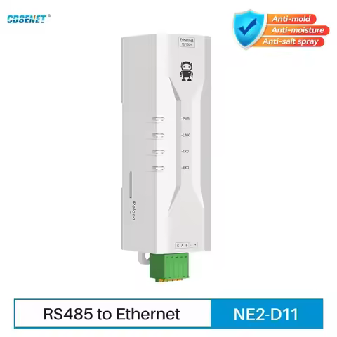 RS485 To Ethernet Serial Port Server CDSENET NE2-D11 DC 8-28V TCP/UDP Modbus MQTT HTTP DNS DIN Rail 
