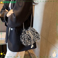 AVOCAYY Evening Banquet Bag, Sequin Gift Chain Sequin Shoulder Bag, Chain Bucket Bag