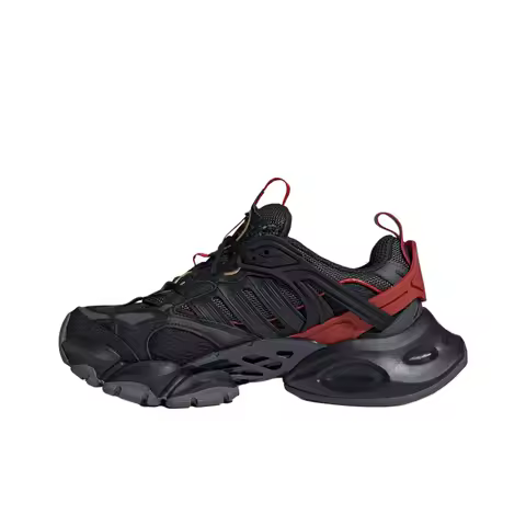 Adidas XLG RUNNER DELUXE Textile, Leather Low top Chunky Sneakers Unisex Black Red JQ2974