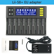 เครื่องชาร์จถ่าน LiitoKala Lii-S8มีสายพาวเวอร์พร้อม ชาร์จได้ 8ก้อน รองรับ 26650，21700，20700 18650 18