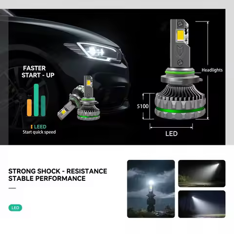 2Pcs H4 led Headlight H1 H7 Bulb H8 H11 9005 HB3 9006 HB4 9004 HB1 H3 HB5 H13 Lights 20000LM Turbo l