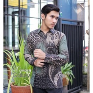 BAJU BATIK PRIA LENGAN PANJANG - KEMEJA BATIK TERBARU - BATIK SAGE GREEN - SERAGAM BATIK - HIJAU SAG